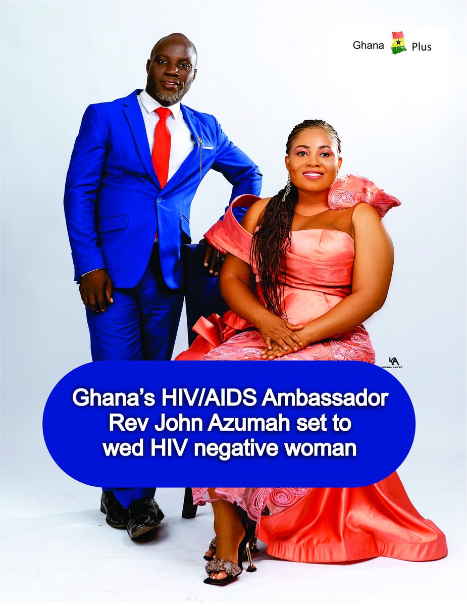 TheGhanaPlus's tweet photo. Ghana's HIV/Aids advocate and Ambassador, Rev John Kwarshie Johnson Azumah will walk down the aisle with an HIV negative woman as his bride identified as Ruby.

The traditional marriage and the wedding is scheduled to take place on June 30 and July 1 respectively. https://t.co/rbnYbScmFM