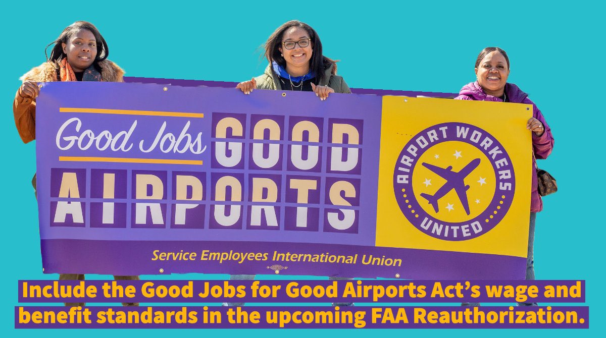 Congress needs to take action & ensure that airport service workers – a majority Black, brown and immigrant workforce – receive the same wage + benefit standards the fed govt requires for its own direct service contracts. 

Call now: 646-663-5746 
#GoodAirports #UnionsForAll