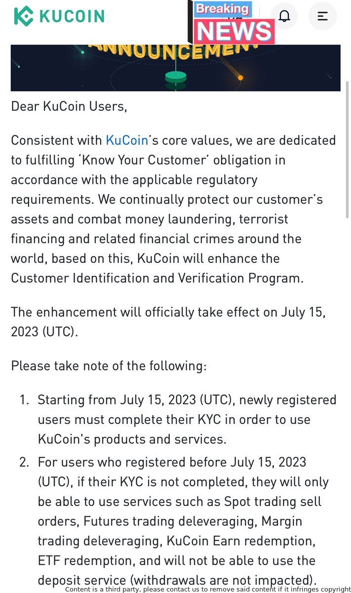 FAYLOTT9's tweet photo. BREAKING: KuCoin going KYC only? If you're a lazy crypto holder like me, better rush before they catch us! It's like trying to hide from regulations in an inflatable pool 😄🏊‍♂️ #CryptoCrackdown 

https://t.co/XhITnxs60o https://t.co/LcxuFDet24