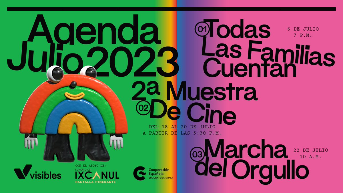 ¡Feliz #DíaDelOrgulloLGBTIQ!🌈 Para celebrar, les compartimos nuestra agenda de actividades para este mes🚀Queremos celebrarnos como comunidad, pero también reconocer los desafíos y retos a los que nos enfrentamos.

Les esperamos para vernos, escucharnos, dialogar y construir🌼
