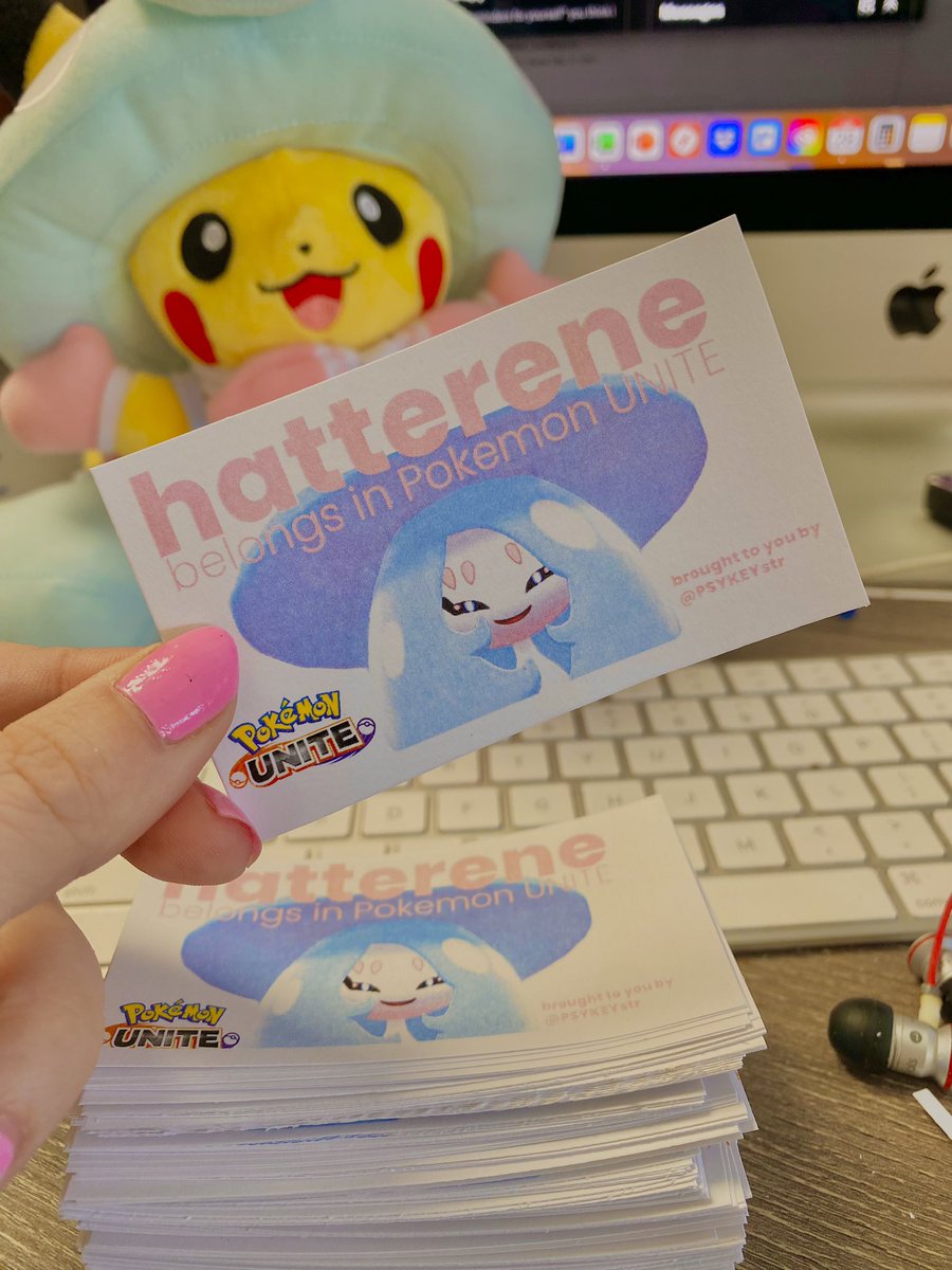 i’m actually laughing out loud at this because when i go on trips with my sorority sisters it’s like “did you make sure to pack enough sunscreen” but preparing for this pokémon competition it’s been more along the lines of “did you print off enough hatterene propaganda”