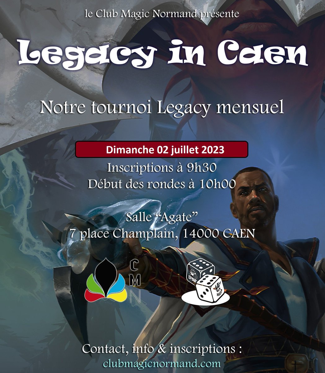 Ce week end, 1 tournoi à votre agenda ! 

Dimanche 02 à Caen (14), le club magic normand organise son legacy mensuel, bons d'achats à gagner!

mtg-agenda.fr/%C3%A9v%C3%A8n…