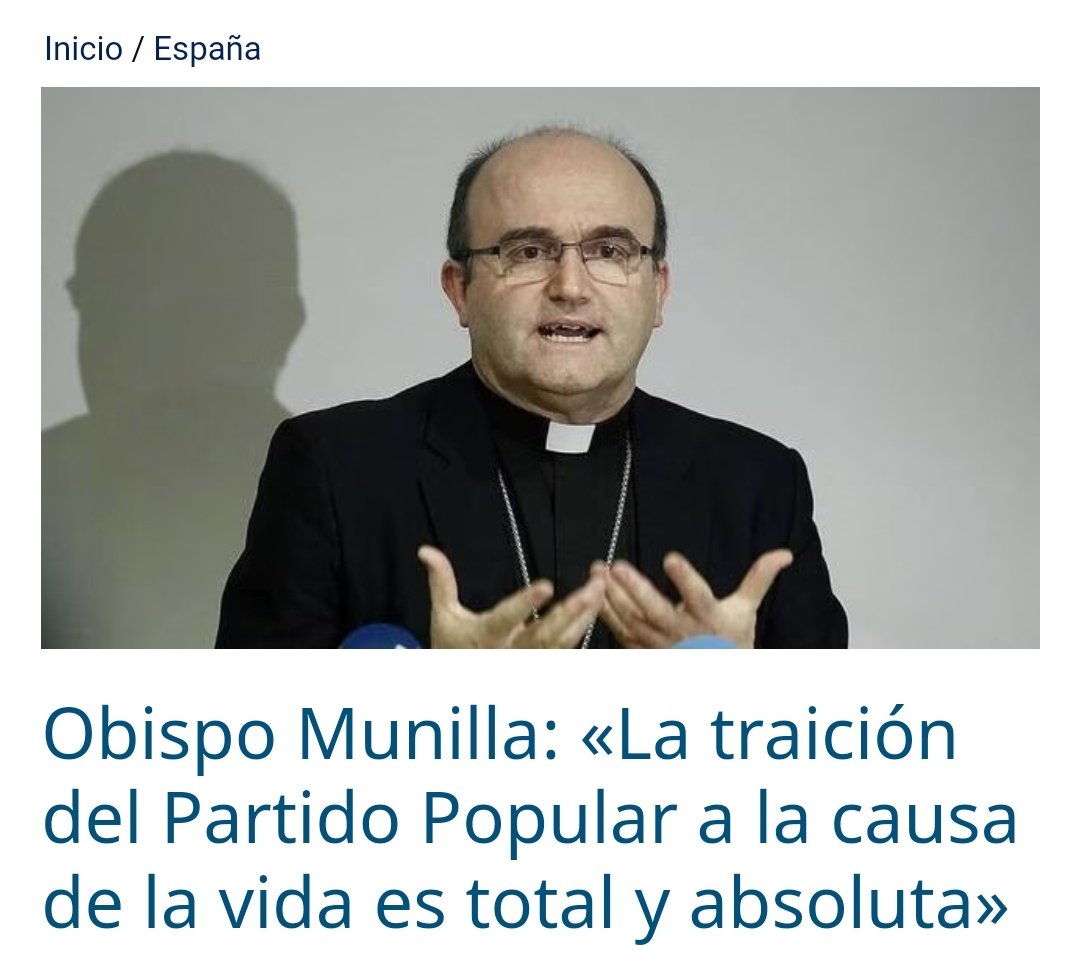 Viendo las reacciones a la entrevista a Núñez Feijóo me remito a lo dicho por @ObispoMunilla.