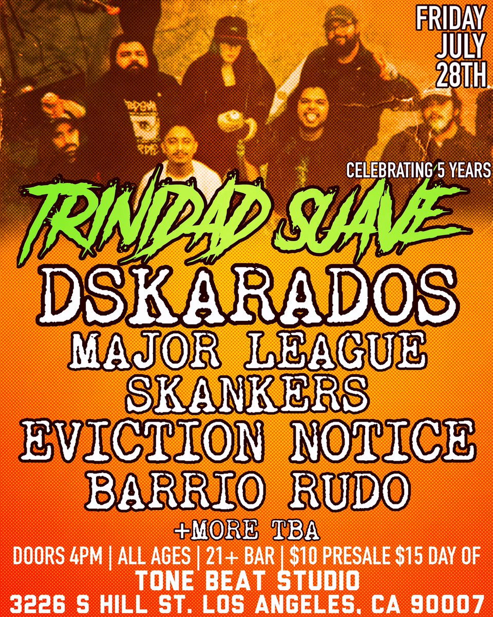 We turn 5 this year! So come on out and celebrate our 5 year anniversary July 28th!! We still got hella more bands to be announce so stay tuned!