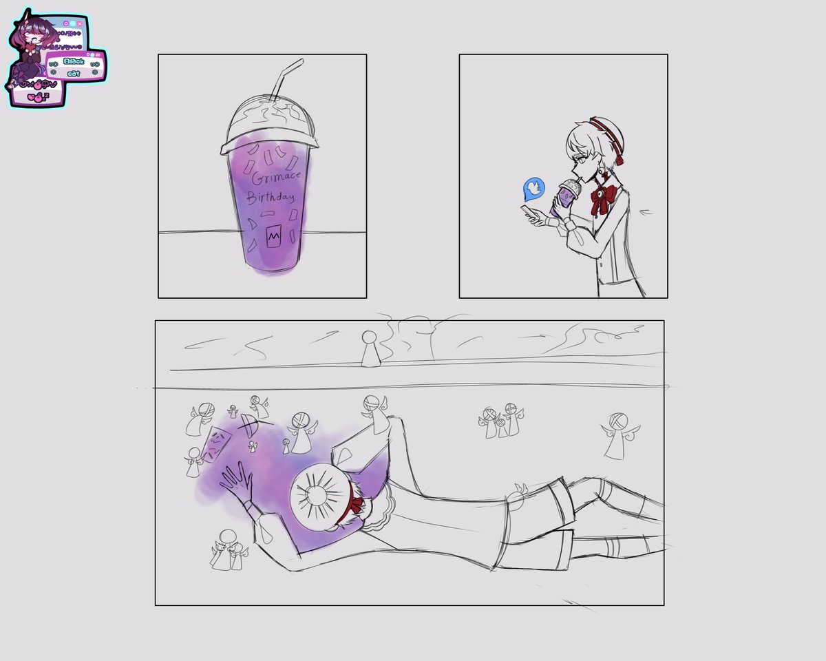 ItzBlackCat_'s tweet photo. Oh no Apollo drank a grimace shake (I’ll color it one day) #ligmapollo https://t.co/ud4T3XfVMO