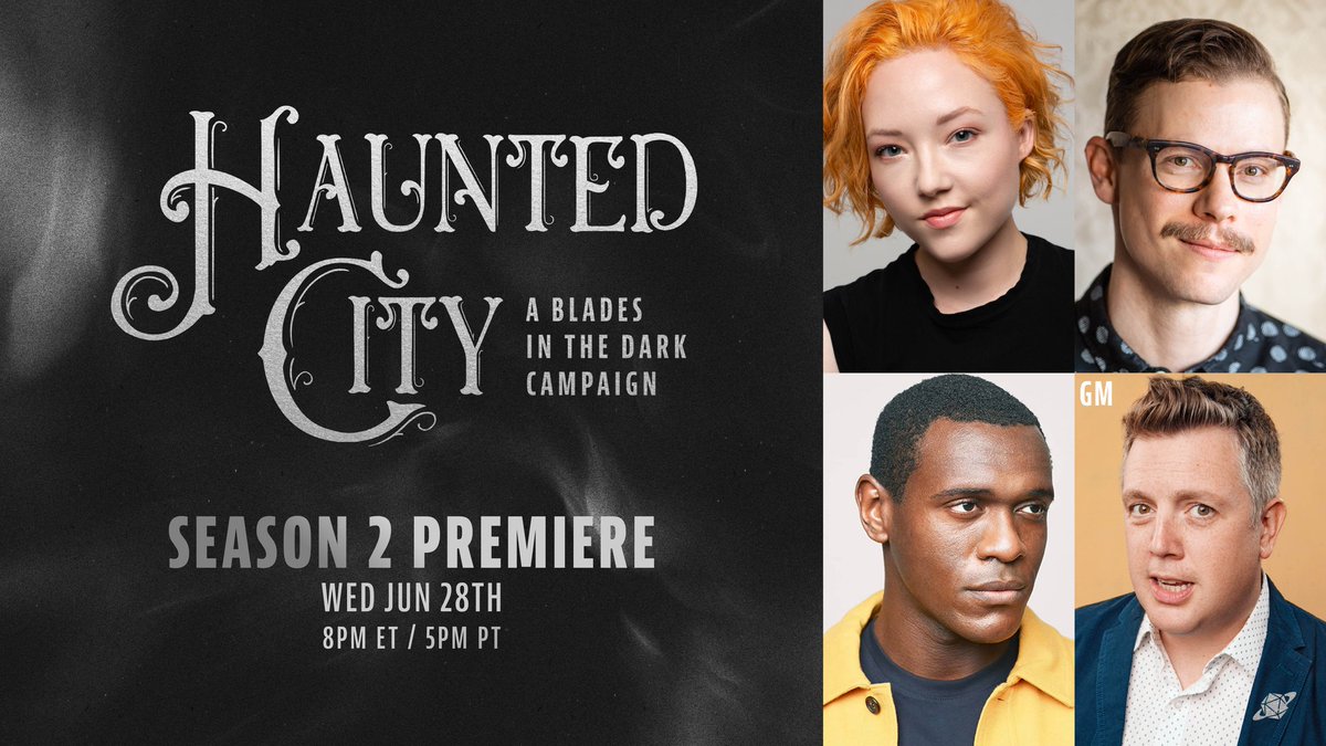 We built this cIty on Ghosts and Blood! The Season 2 Premiere of Haunted City is TONIGHT at 8PM ET on Twitch! Let’s get back to Duskvol! twitch.tv/theglasscannon