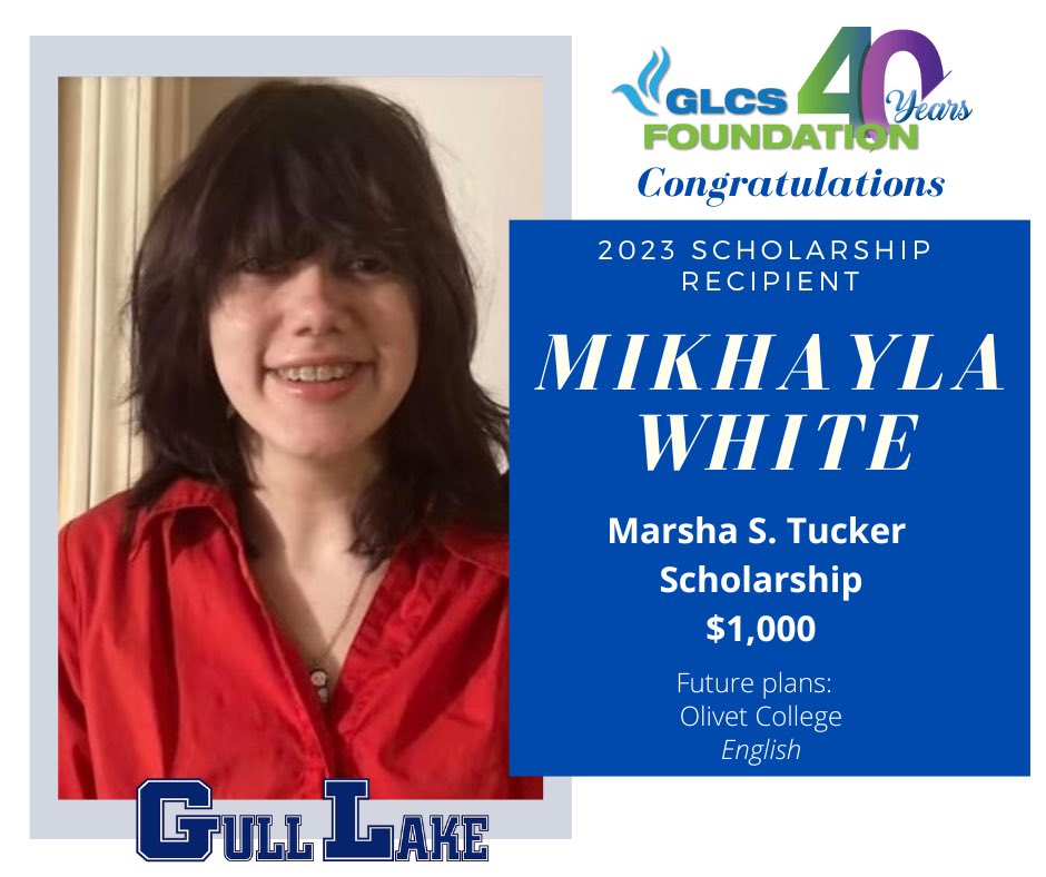 The GLCS Foundation congratulates our 2023 scholarship recipients. 43 scholarships have been awarded totaling $82,000. We’d like to celebrate them all individually too!Sincerest thanks to our generous donors who make these scholarships possible for our Gull Lake students! #glcsf