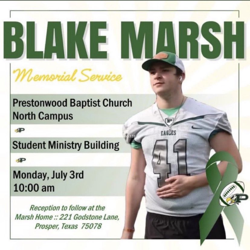 This ain’t easy! Words are hard to find and emotions are up and down! Whatever you have going on please say a prayer for Blake and the Marsh family. To the purest example of what it means to love others more than yourself. We say Thank you B! To the Marsh Family..WE GOT YOU!💚🦅
