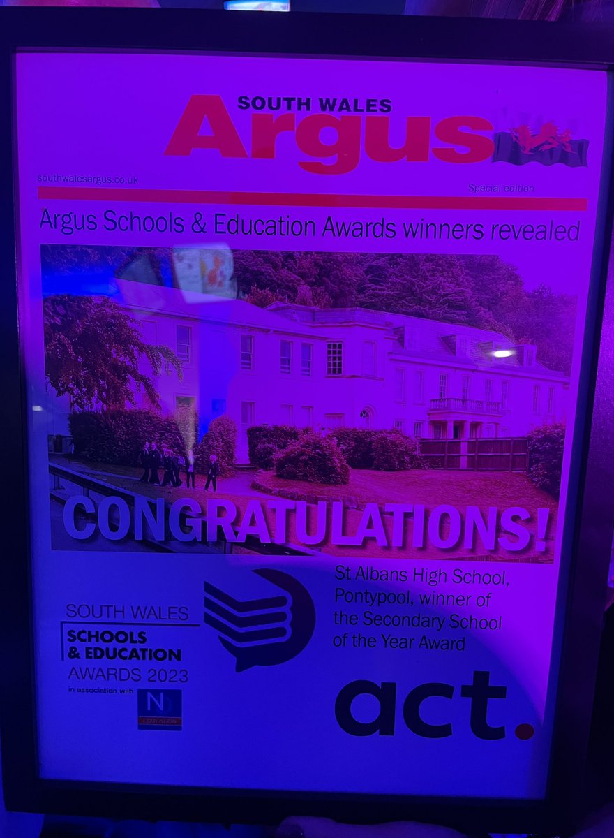 starchsch's tweet image. We are absolutely delighted to win the South Wales Argus Secondary School of the year award! Thank you so much for all the support we have as a school from staff, parents, governors, pupils and the community. We could not be happier! #SWSchoolsawards #bethebestyoucanbe
