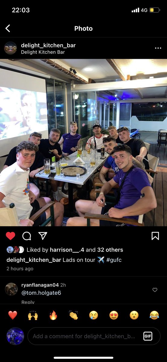 GUFC22's tweet photo. The Lads have gone global, warm weather training in Greece🇬🇷 this year, and already being recognised by the locals… #GUFC #worldtour https://t.co/UfbLtP7Xwz