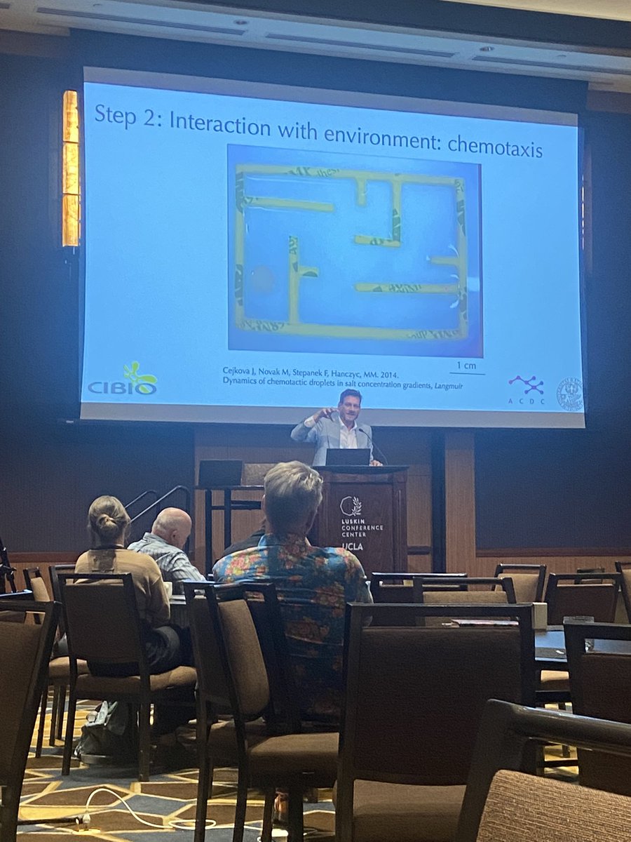 KAleklett's tweet image. More highlights from yesterday’s symposium talks with @ricard_sole discussing liquid brains, @JekelyLab showing us how cute zoo plankton respond to stimuli, Martin Hanczyk on droplet chemotaxis and @drmichaellevin on reprogramming morphology. @LuskinCenter #pushingtheboundaries