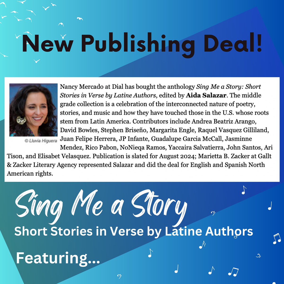Screaming from the rooftops bc I get to edit this marvelous anthology of short stories in verse! Featuring…

@PenguinClass @penguinkids @nanmercado @GalltZacker #poetry #versenovels #SingMeaStory