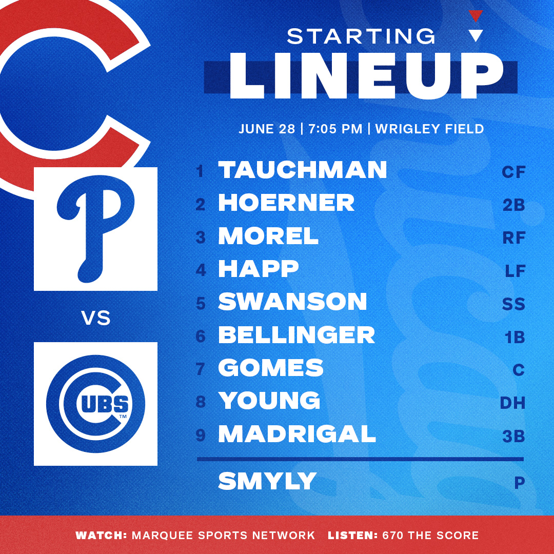 Chicago Cubs On Twitter Here Is Tonight s Cubs Starting Lineup Tune mlb-unveils-new-look-cubs-schedule-for-2023-chicago-cubs-news