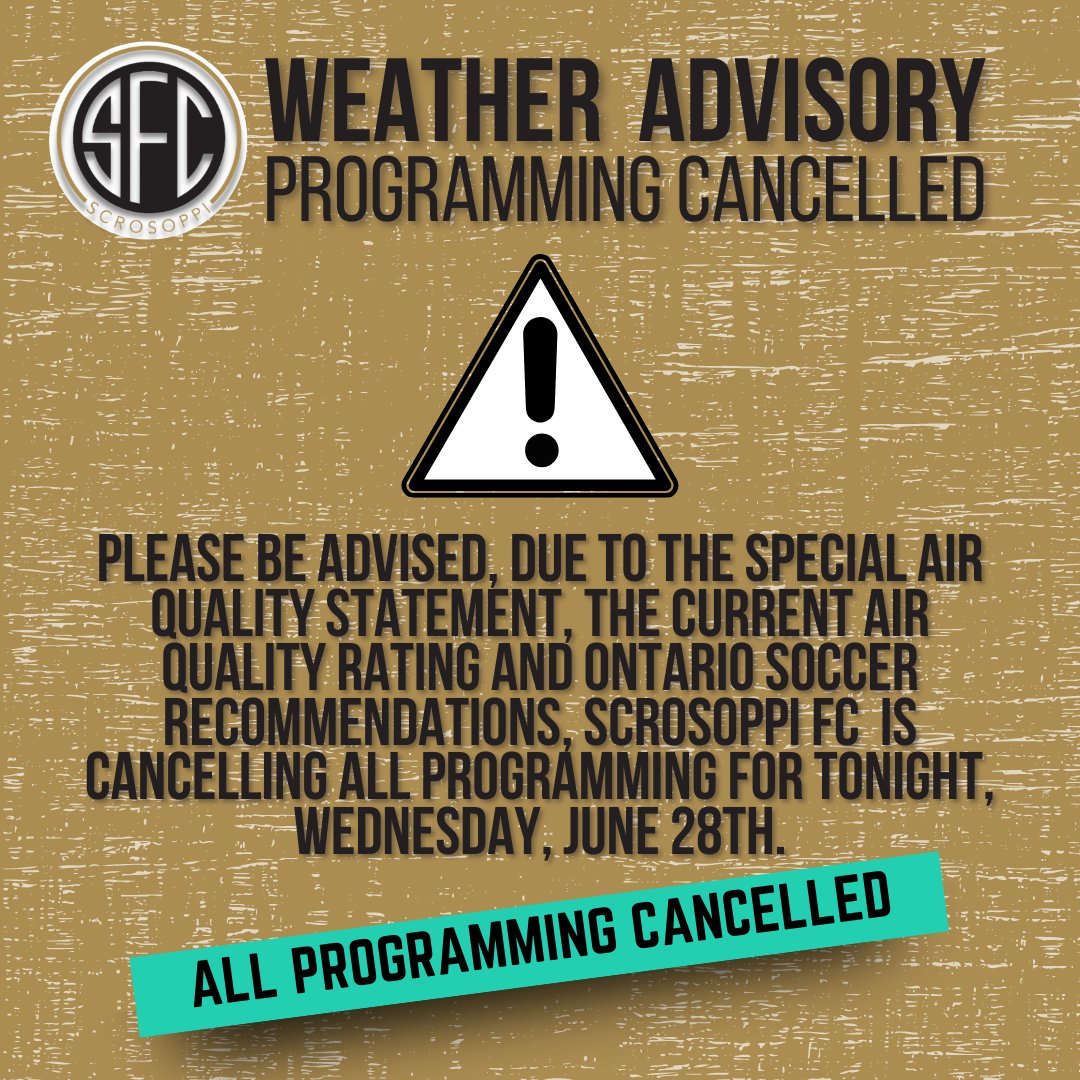 ⚠️ Weather Advisory ⚠️ 

All programming is cancelled for tonight, Wednesday June 28th.

#TogetherWeDream | #GarraVianense
