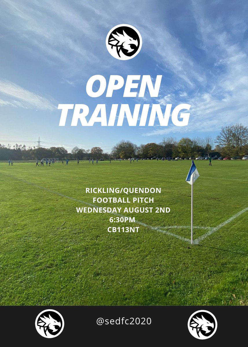 sedfc2020's tweet photo. Dragons Open training session at Rickling on Weds 2nd August, come on down and get involved 🐉⚽ https://t.co/x5110fmHpO