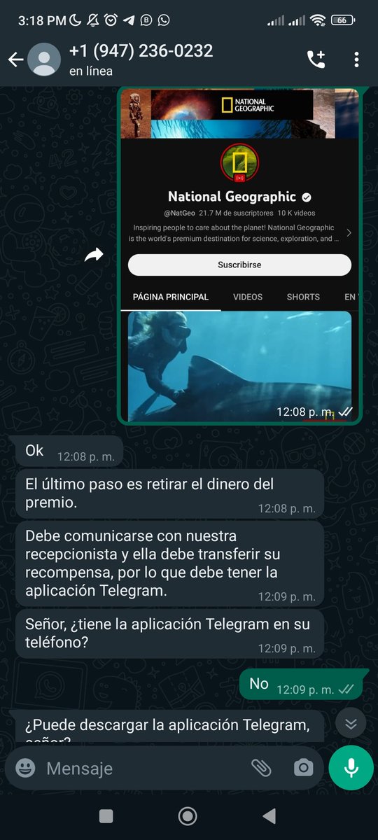 la_de_rh's tweet photo. Acá les viene el chisme d la nueva estafa que está en WhatsApp y telegram.  Atentos: 
Primero te mandan un mensaje de x plataforma con este mensaje. https://t.co/VATw5OSZlb