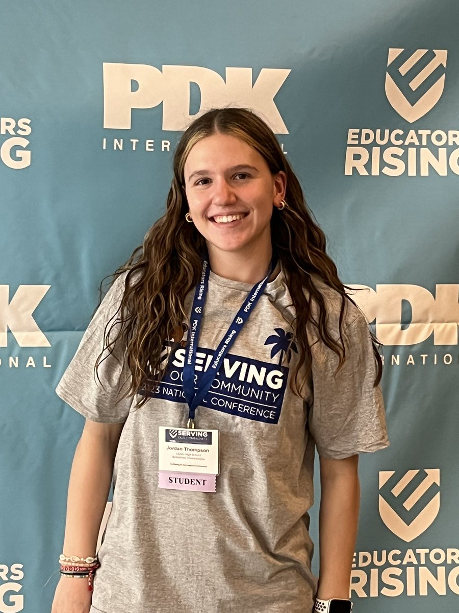 So proud of Jordan as she represents @LibertyHigh at her first @EducatorsRising National Conference! Let’s hear it for Pennsylvania!! Thank you so much @hbailey3LHS and @MissRichardsLHS for all of your continued help and support!!