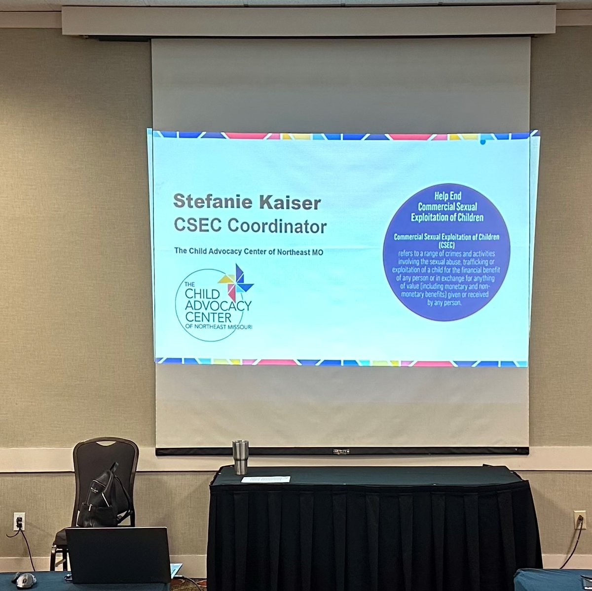 Our CSEC Coordinator Stefanie Kaiser was honored to present on trafficking & commercial sexual exploitation this week at the Missouri Police Chiefs Association School Resource Officer Conference at the Lake of the Ozarks! #childadvocacy #childsexualabuse #training