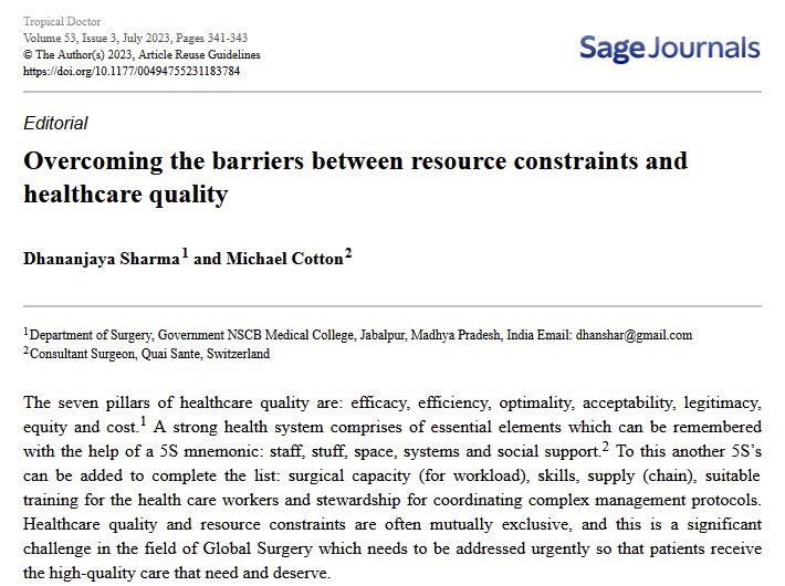 Dhananjayasha19's tweet photo. Happy to share our latest Editorial
https://t.co/XhIzkG9mYj
#GlobalHealth
#GlobalSurgery
#MedTwitter
#SoMeSurgery https://t.co/SfRDHSnGBB