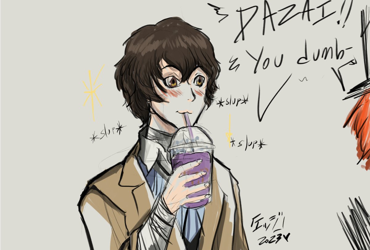 Who is going to be (dumb)kind enough to tell him that the 'cursed shake' do not work at all?

#DazaiOsamu  #OsamuDazai #bungostraydogs