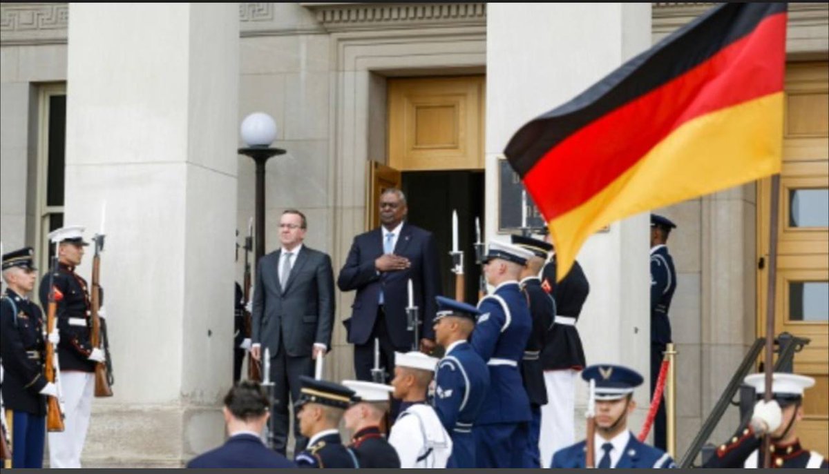 German Defense Minister Boris Pistorius arrived to bow to Pentagon chief Lloyd Austin