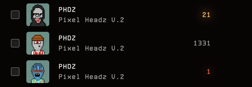 According to Blur, my infected <a href="/pixel_headz/">🪰pixel headz🪰</a> V2 is ranked #1 in the collection because only 3 were ever minted.

That places it even higher than the DEATH I grabbed on secondary