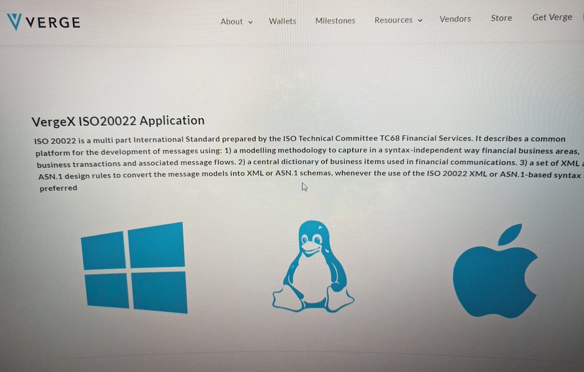 The #vergecurrency website is updated to include #ISO20022 downloads for $XVG

vergecurrency.com/wallets/