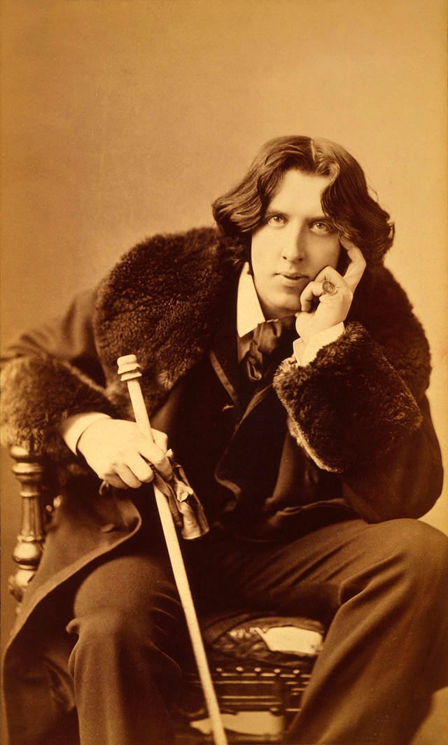 Irish playwright, novelist, essayist, and poet Oscar Wilde. Photographed by Napoleon Sarony in 1882.
