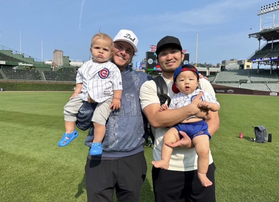 Cubs Zone on X: Justin Steele & Seiya Suzuki with their baby Cubs 🥹💙   / X
