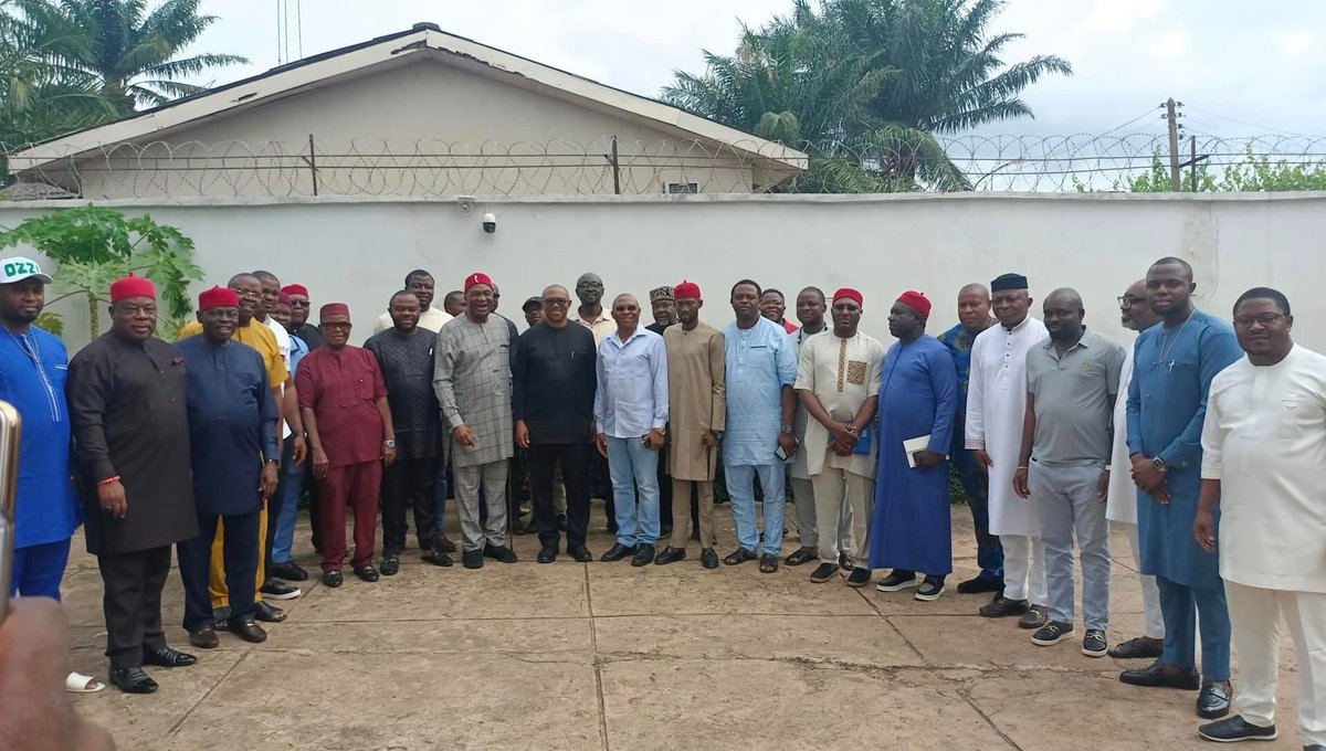 Peter Obi was in Enugu earlier today. Meets with all Labour Party House of Representative and House of Assembly members.