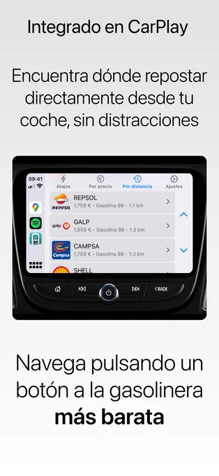 Integración de KilGas para acceder a todas las funcionalidades desde la pantalla del coche, a través de Apple CarPlay