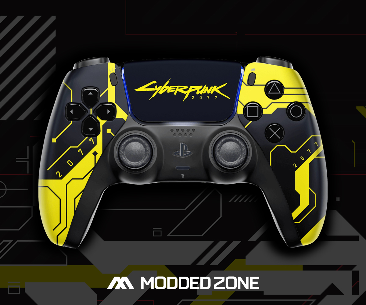 ModdedZoneCom's tweet photo. CyberPunk fans? What do you think about this custom controller?
Exclusively at https://t.co/WBCCWaqa10
.
.
.
.
#customcontroller #moddedcontroller #moddedzone #giftideas #ps5customcontroller #ps5controller #gaming https://t.co/cOA8FyMzvv
