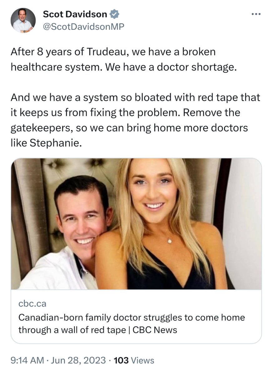 Sorry to disappoint you Scot but Trudeau and Health Canada have nothing to do with the MCC's 'red tape' an organization independent of Health Canada founded in 1912 by #Conservative 'gatekeeper'  Sir Thomas Roddick. #cdnpoli #cdnhistory