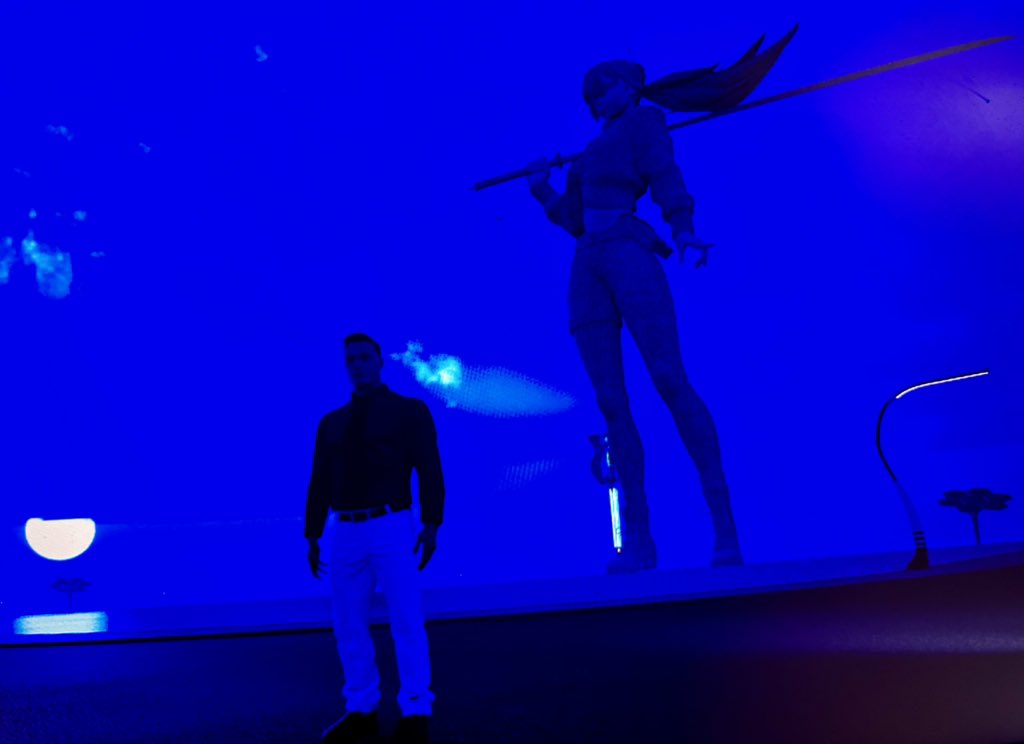 ExistentialNoHo's tweet photo. I’m a a beautiful night in the @CryptoverseVIP with the moon and is it #Bitsee? #SummerPlayfest. https://t.co/IarWayUA2n