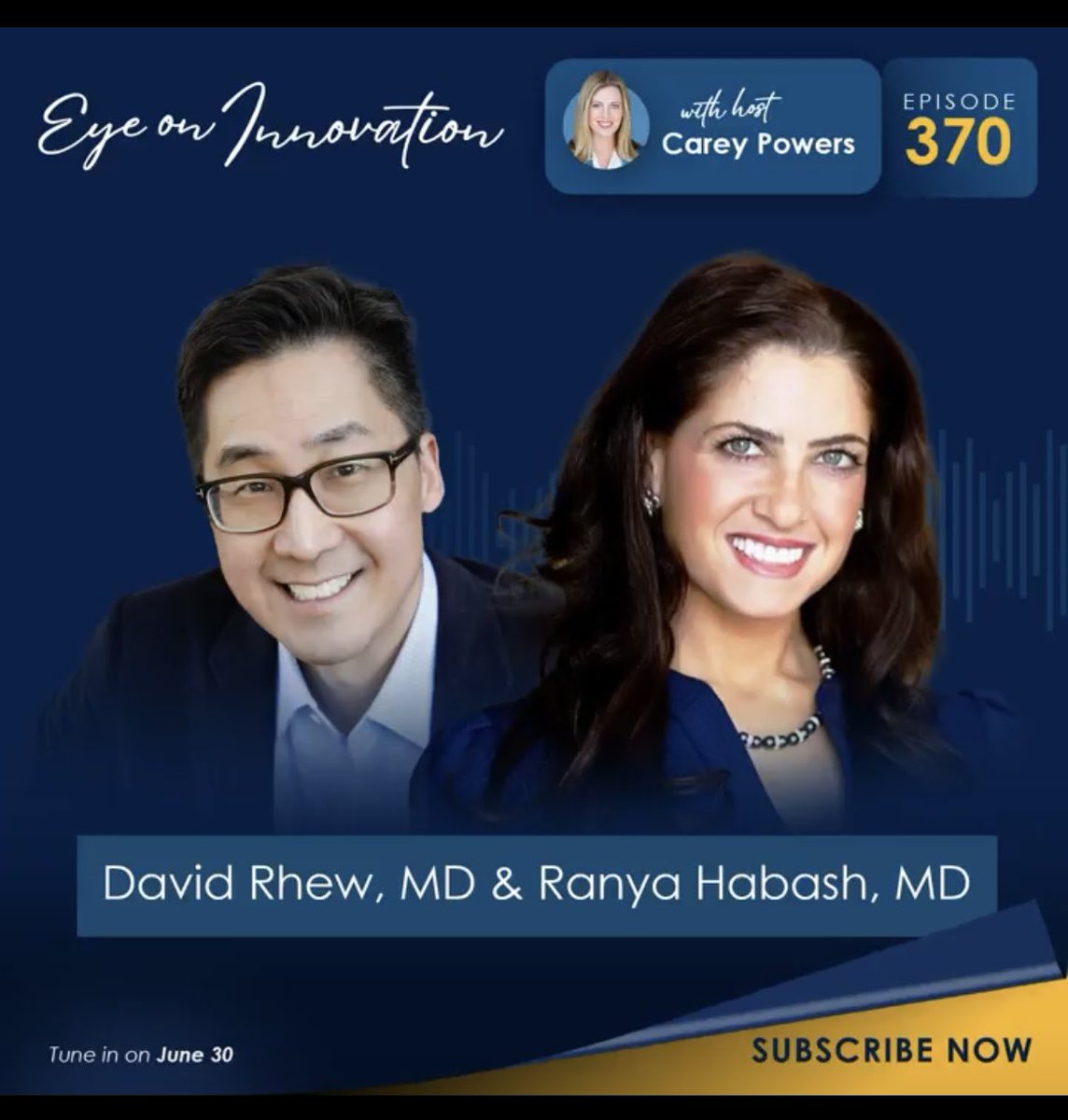 Looking forward to the <a href="/OISTWEETS/">Ophthalmology Innovation Source</a> episode featuring myself &amp; <a href="/Microsoft/">Microsoft</a> Chief Medical Officer, Dr. David Rhew <a href="/drhew/">David Rhew</a> Hosted by Carey Powers <a href="/itsmrspowers2U/">Carey Powers</a> #digitalhealth #extendedreality #aiforhealth