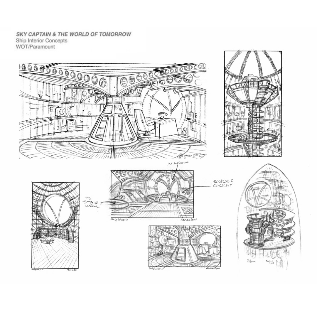 AnsonArtist's tweet photo. Here are some concept sketches I did for Sky Captain. These were some ideas about what the control room inside the rocket might look like.#concept #conceptart #adventurefilm #ActionMovieFX #skycaptainandtheworldoftomorrow #kevinconran #kerryconran https://t.co/PBV6lxiFYI https://t.co/uLfLggzjum