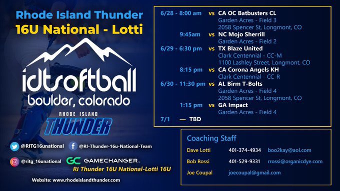 mearamcdevitt's tweet photo. Started strong at IDT with my first homerun of the summer 💣. Video and schedule ⬇️. Come see us! @RITG16unational @thunderjam134 @BobRossiRITG @jcoupal @MarkGrams1 @ExtraInningSB @Los_Stuff @LegacyLegendsS1 @D1Softball @IHartFastpitch https://t.co/xC6Z3oXQTJ
