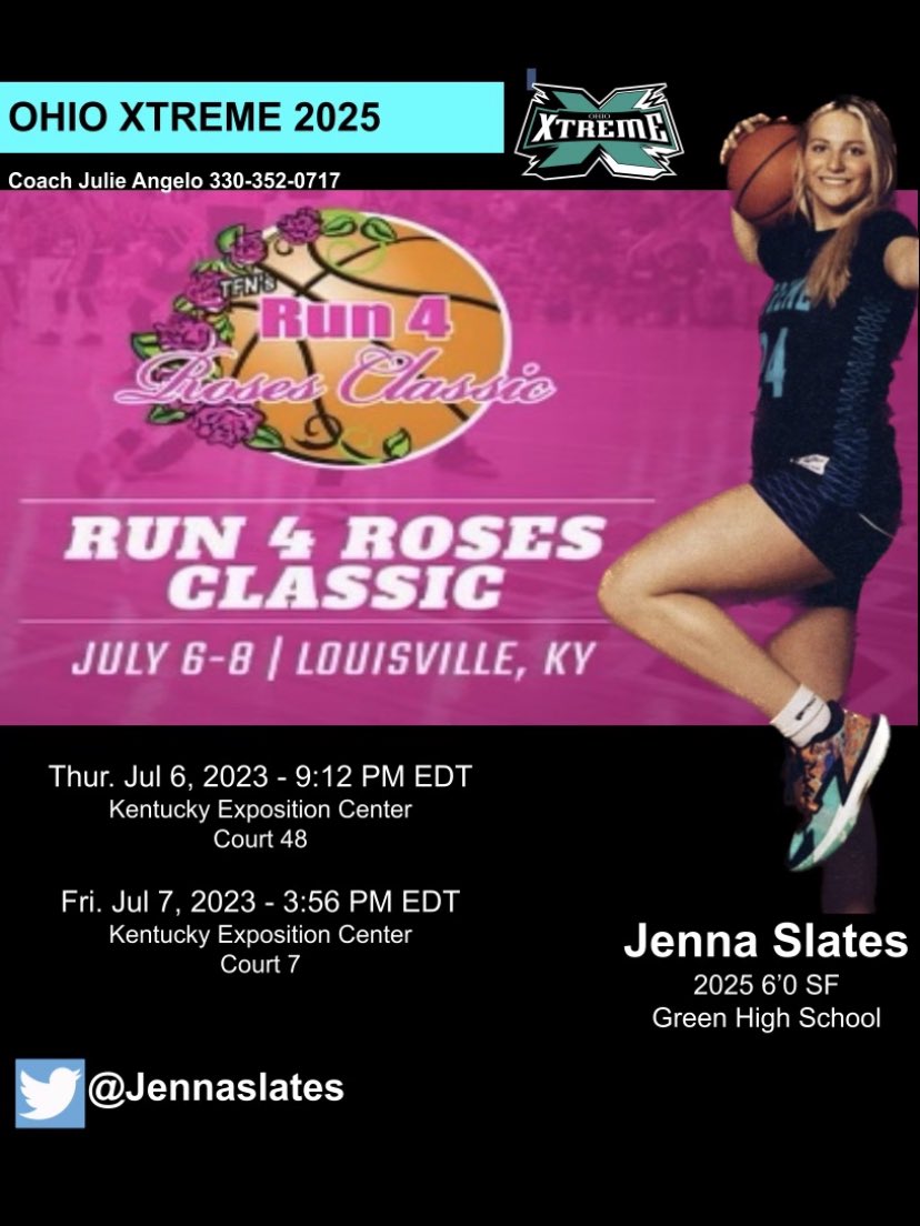 Jennaslates's tweet photo. Come watch me play at Run for the Roses Classic in Louisville ! 
(Pool play to be announced July 7) https://t.co/3WWG6HulTv