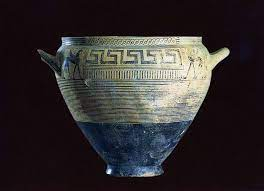 @MakFalanga Why are you glad about the mosaic?😂
Don't u see the decorative meander (known as Greek key or 🇬🇷 fret or 🇬🇷lines )?
What connection does the meander have with your 🇲🇰origin ?😂😂😂
⤵️
A krater ('mixing vessel')~800 B.C
 Achaea -Peloponnese
**Oops,it's all Greek (keys) to me.☺️