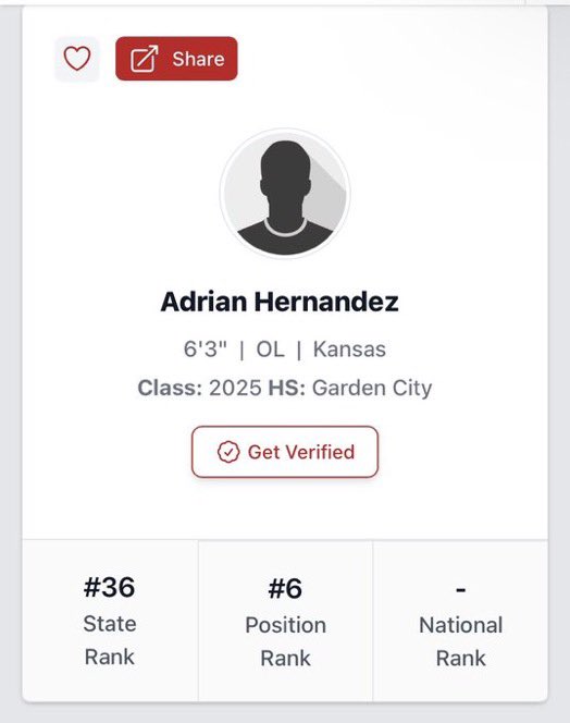 Thankful to be ranked #6 OL for class of 2025 in Kansas- # 36th overall!
<a href="/RecruitGCFB/">Garden City High School Football Recruiting</a> <a href="/coachbhill/">Brian Hill</a> <a href="/BarstoolGchs/">GCHS Barstool</a> @SantinoBernal1