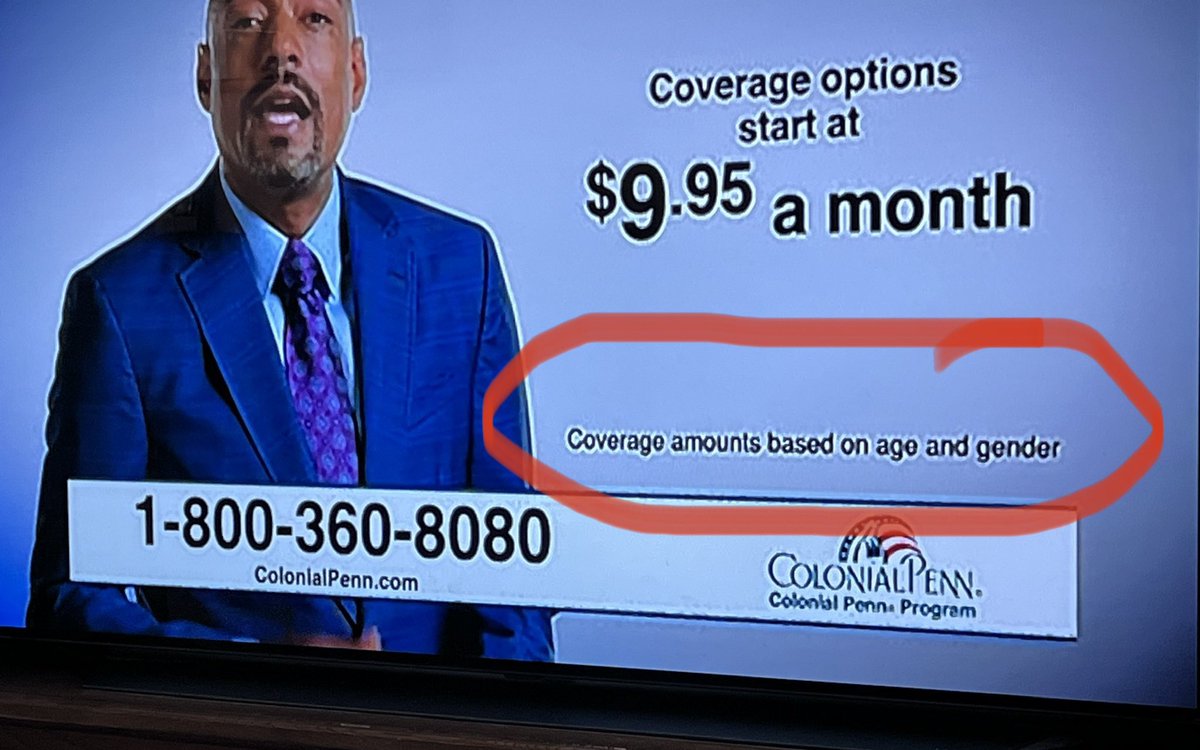 Since women tend to live longer than men, it seems logical that women would be the ones to get the benefit of better coverage for similar costs. Curious if @CNOFinancial, Colonial Penn  and their actuaries give mentally ill trans the women’s discount?