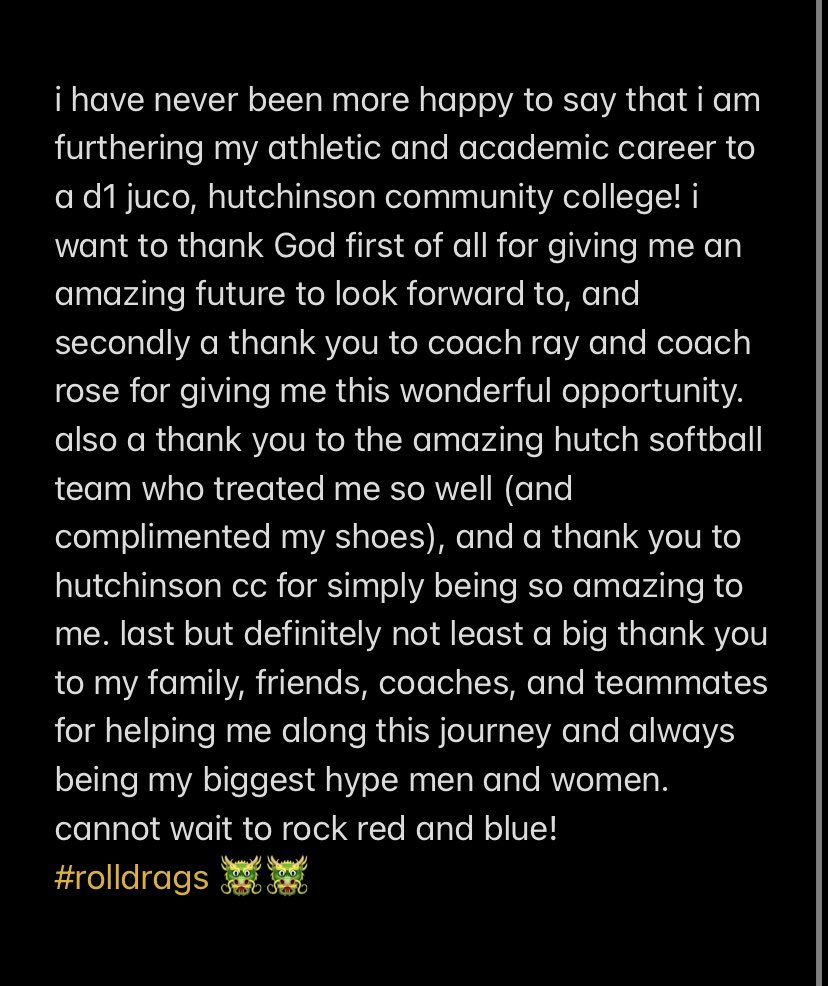 JessicaJSchmidt's tweet photo. so excited for this journey! 🐲🤍 @HutchCCNews @HutchSoftball https://t.co/CT3qTiwtek