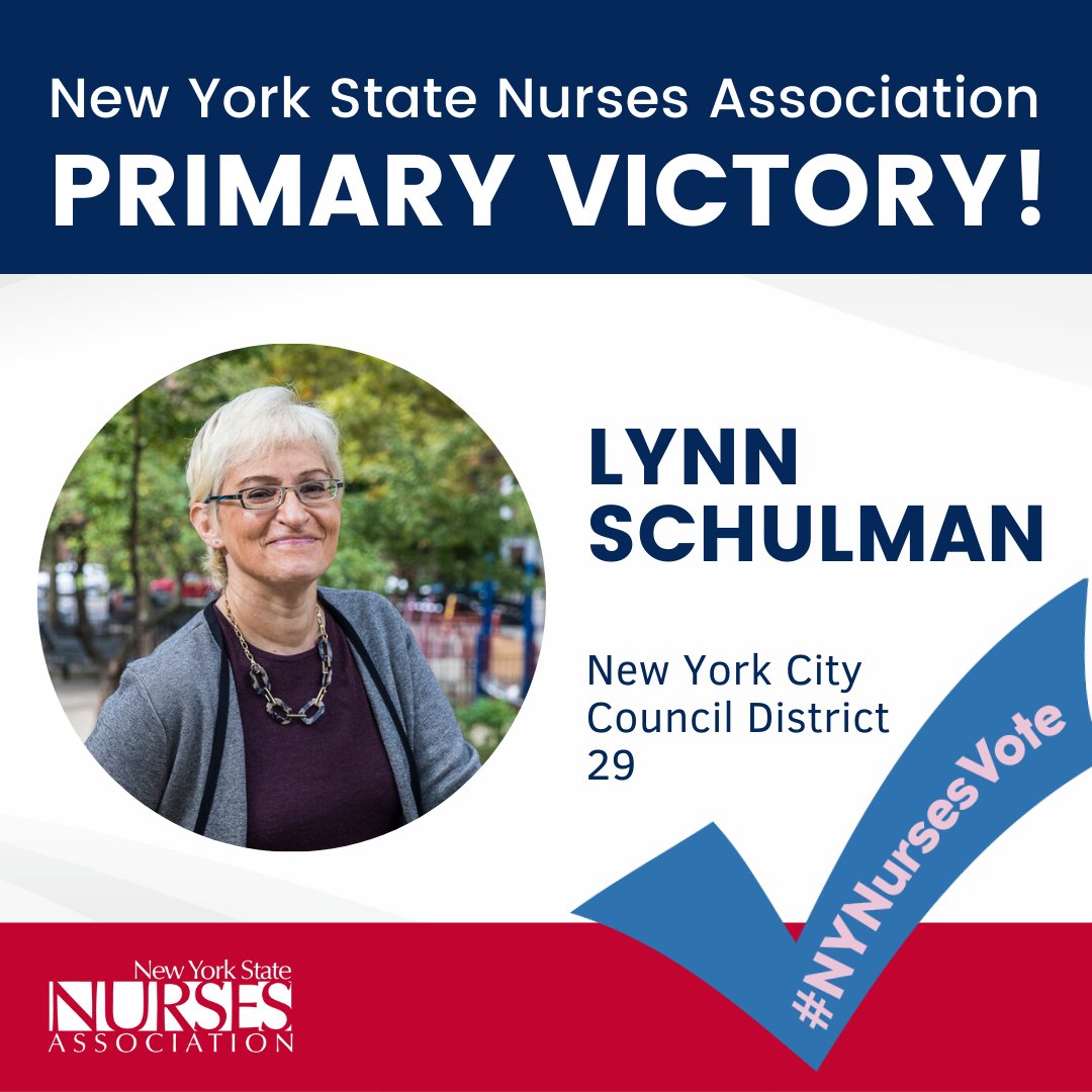 Congratulations to our NYSNA-endorsed candidates who won in Queens including (2/2):
🎉 <a href="/juliej_won/">Julie Won ✨</a> 
🎉 <a href="/Lynn4NYC/">Lynn Schulman 舒曼琳</a>