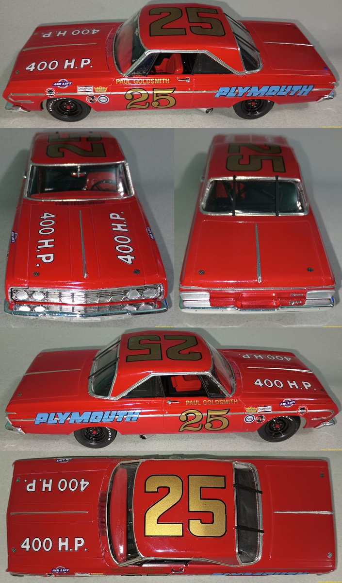 @Team_Onion 1964 Paul Goldsmith, I'm really happy with this build. First build of 1964 season. #NASCAR #scalemodeling #NASCARhistory