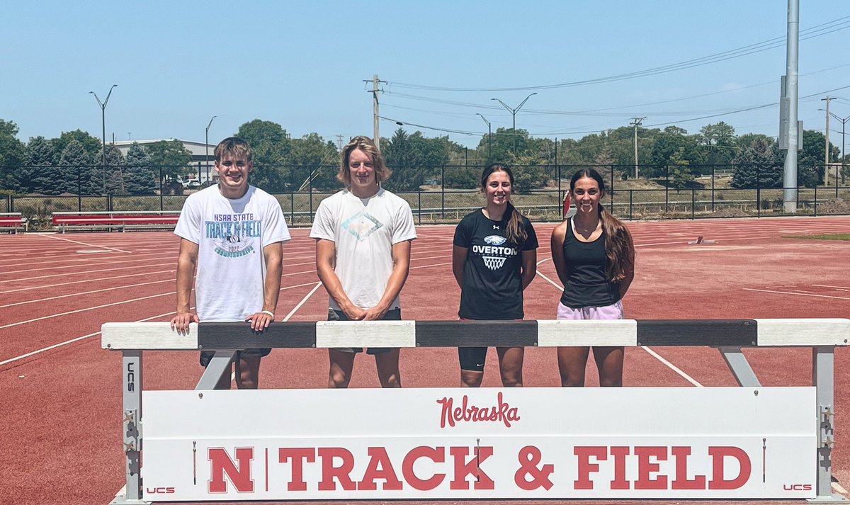 Will, Hayden, Adysen and Gracyn took on UNL’s track & field camp today! Love seeing them put in work in the off-season. Thank you Husker coaching staff and athletes! 
@OvertonTrack  @NUTrackandField