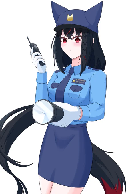 警備員の黒ちゃん #絵フブキ #黒上フブキ