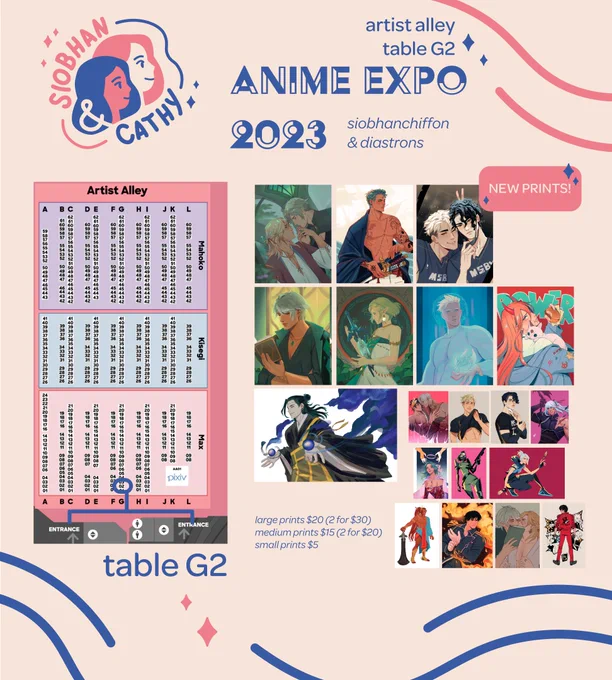 🩷 Mine and Cathy's catalogue for Anime Expo 2023!! You can find us at table G2 in artist alley, right near the entrance. 💙 #AX2023 #AX2023ArtistAlley