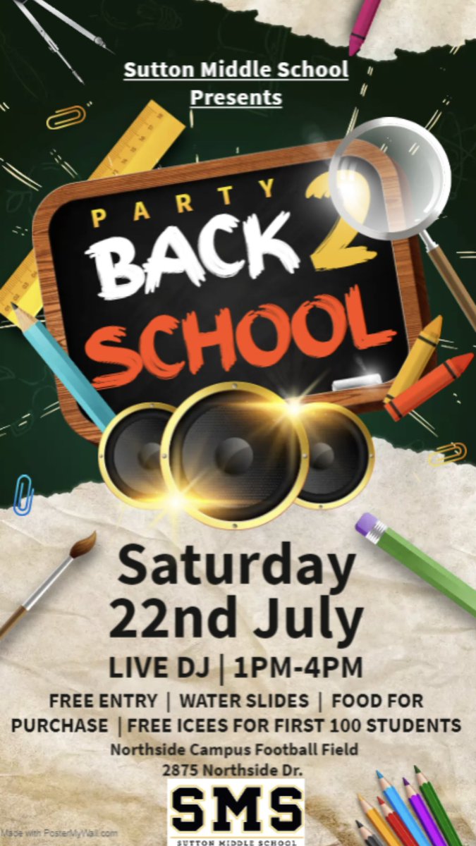 Dr. Dominique R. Merriweather (@merriweatheredu) on Twitter photo ๐ SAVE THE DATE! Join us for our Back 2 School Bash for <a href="/SuttonCougars/">Sutton Cougars</a> students/families on July 22nd! Looking forward to bonding with students, families, and our community members. ๐ฅณ <a href="/SMSFielder/">Amanda Fielder</a> <a href="/MsBlairAPS/">Ms. Blair</a> @APHoward_Sutton <a href="/billups_LA/">Lamar A. Billups</a> <a href="/fhenderson1908/">Felicia Henderson</a> <a href="/israelavance/">Israel Vance</a> ๐ SAVE THE DATE! Join us for our Back 2 School Bash for <a href="/SuttonCougars/">Sutton Cougars</a> students/families on July 22nd! Looking forward to bonding with students, families, and our community members. ๐ฅณ <a href="/SMSFielder/">Amanda Fielder</a> <a href="/MsBlairAPS/">Ms. Blair</a> @APHoward_Sutton <a href="/billups_LA/">Lamar A. Billups</a> <a href="/fhenderson1908/">Felicia Henderson</a> <a href="/israelavance/">Israel Vance</a>