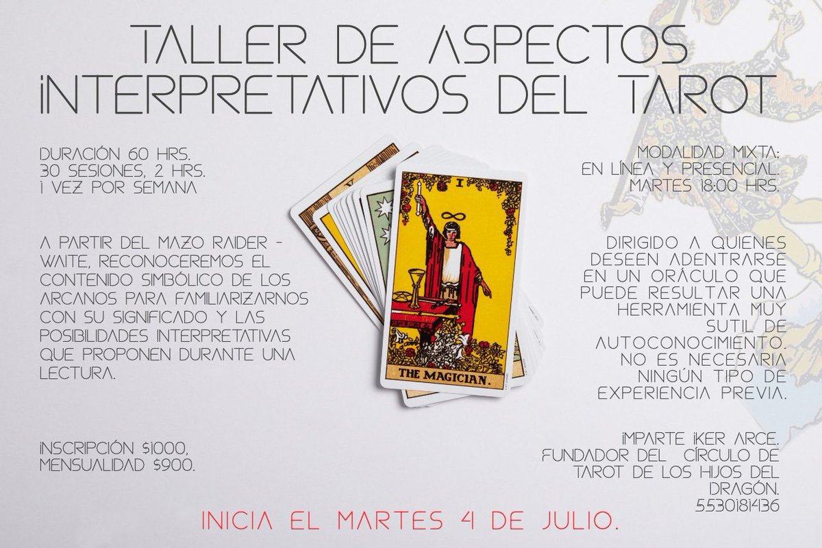 Les comparto información sobre los próximos talleres.