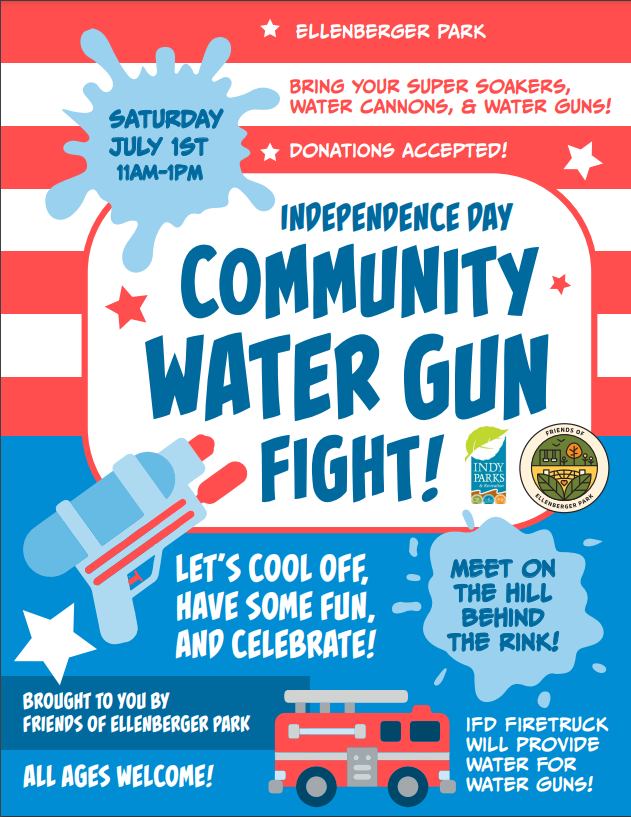 🌊The Irvington water gun fight is this weekend!!!🐬

👩‍🚒SATURDAY, JULY 1, 2023 AT 11:00 AM – 1:00 PM EDT 2023 Water Gun Fight @ Ellenberger Park 🤿

🚒#irvington #summerfun #Indyparks #indy #indywithkids #Indianapolis 🏝 🐳🐙💦